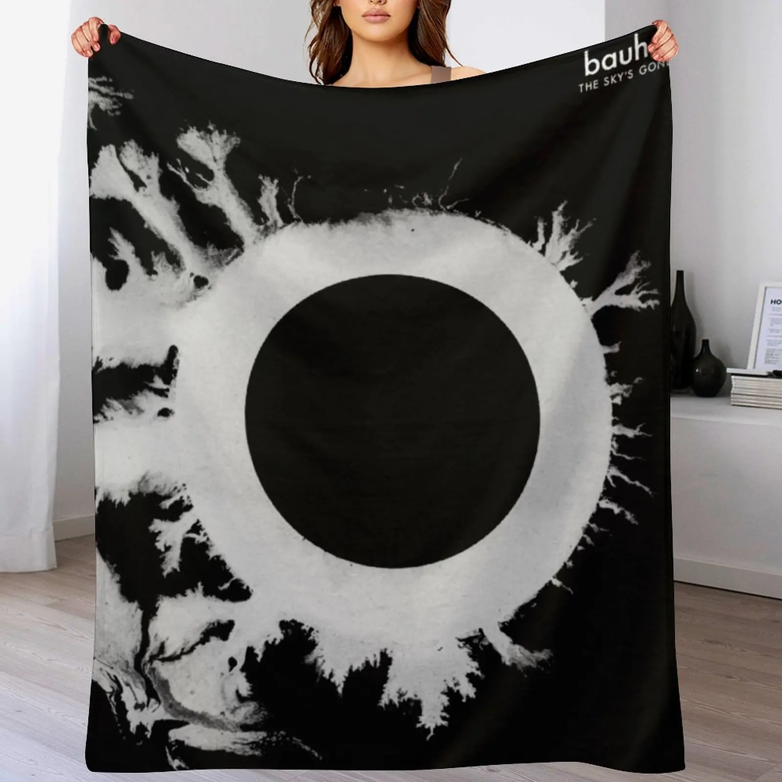 

Bauhaus the sky's gone out post punk 80s retro black and white artwork Throw Blanket for babies Winter beds Soft Blankets