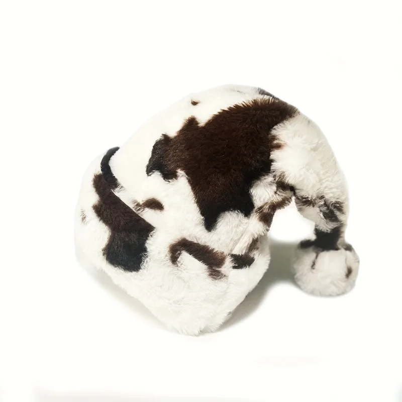 大人用の快適なぬいぐるみ牛柄クリスマスハット手洗い可能ホリデーヘッドピース |   遊び心のあるデザインの柔らかい質感のクリスマスハット