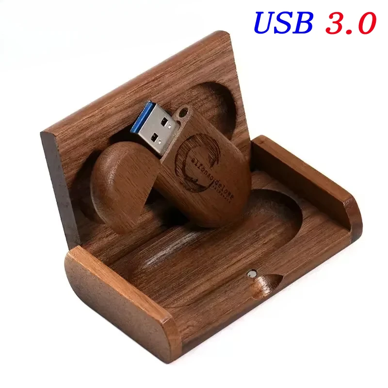 Regalo di nozze Chiavetta USB 3.0 64 GB Logo personalizzato Scatola di legno Chiavetta USB da 32 GB Pendrive Campione gratuito Disco U Memory Stick da 16 GB 8 GB 4 GB