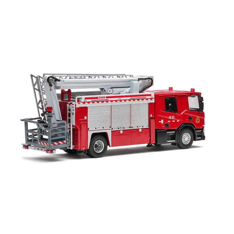 

MASSDI 1/64 Scale Climbing Fire Truck Special Vehicles Car Model Collection Piece Decorative Item