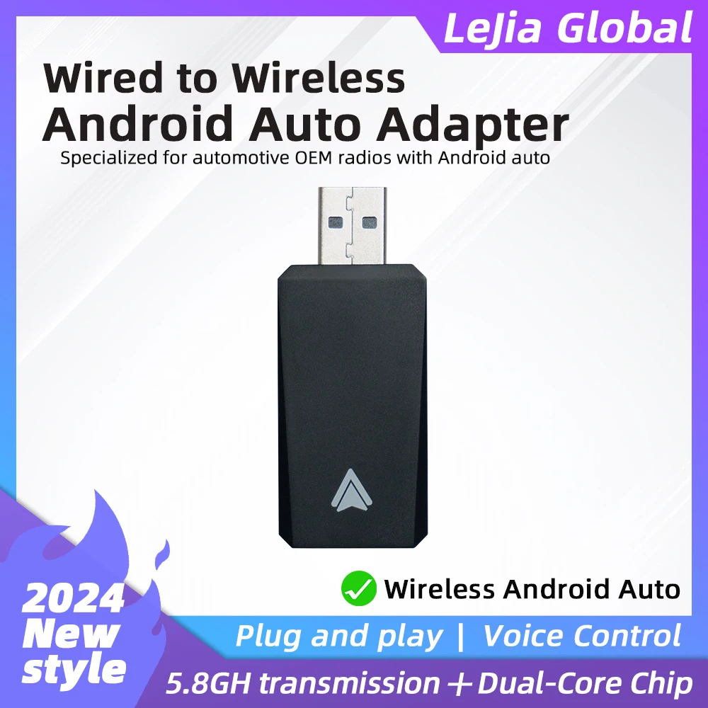 New Upgraded 6.0 Mini Wired to Wireless Android Auto for Wired Android Auto Car Smart Ai Box Bluetooth WiFi Auto connect Map