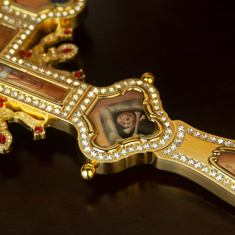 Orthodoxes Kreuz Kirchen-Baptisten-Zubehör Messelkerzenhalter mit Hochwertigem Sockel Handgefertigt mit Exquisiter Geschenkbox-Verpackung – Detail 4