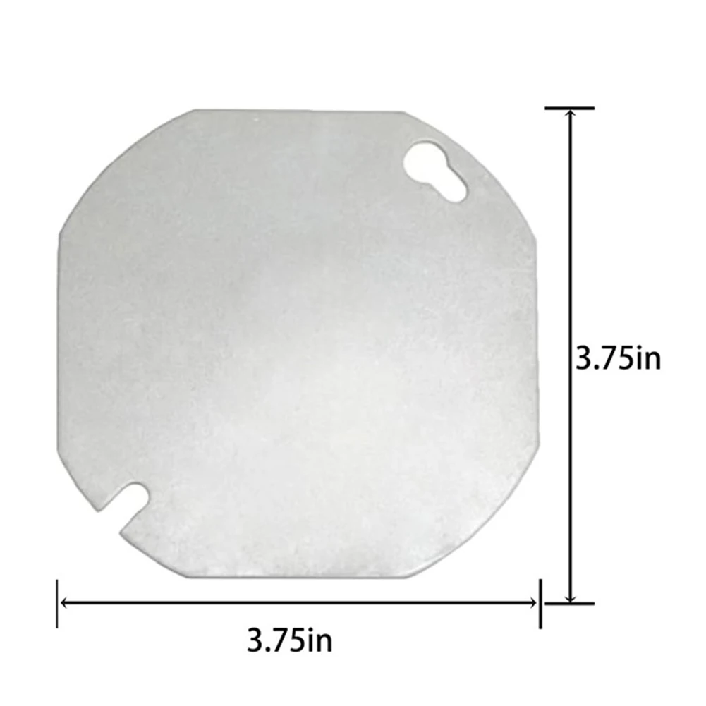 4pcs White Galvanized Steel Octagonal Electrical Box Cover Flat Metal Junction Box Plate For 4 Inch Residential Commercial Use