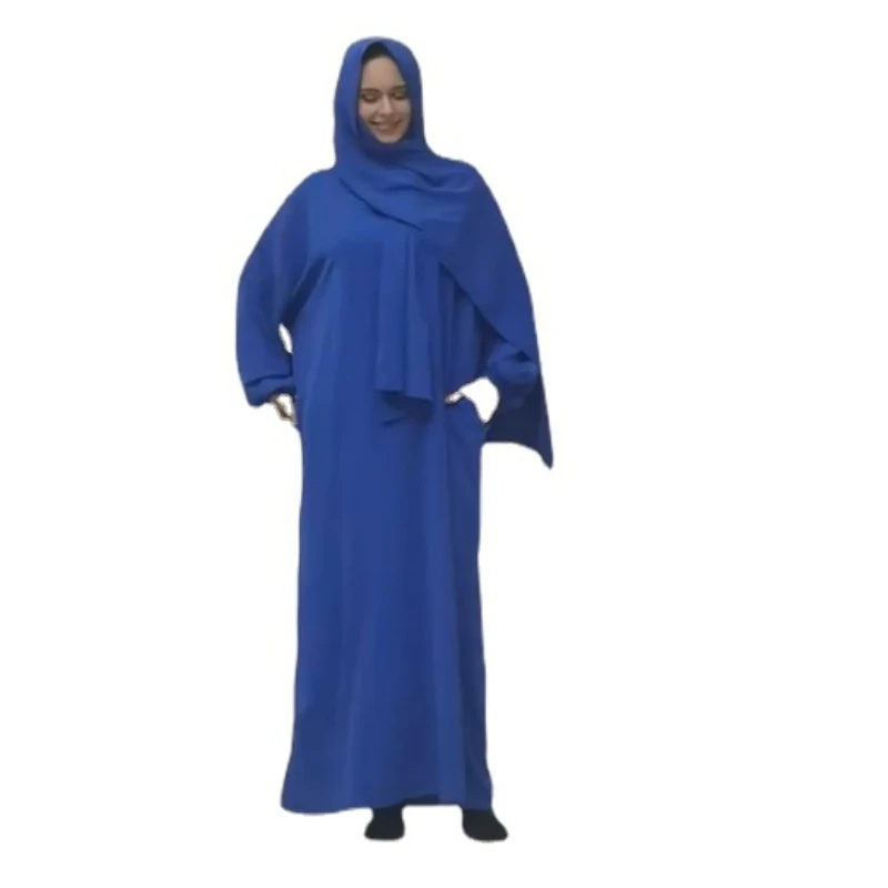 Muslim Women's Long Robe Dress with Turkish Turban Hijab Headscarf Vestidos Arabes Dubai Turcos Abayas Caftan Marocain for Women