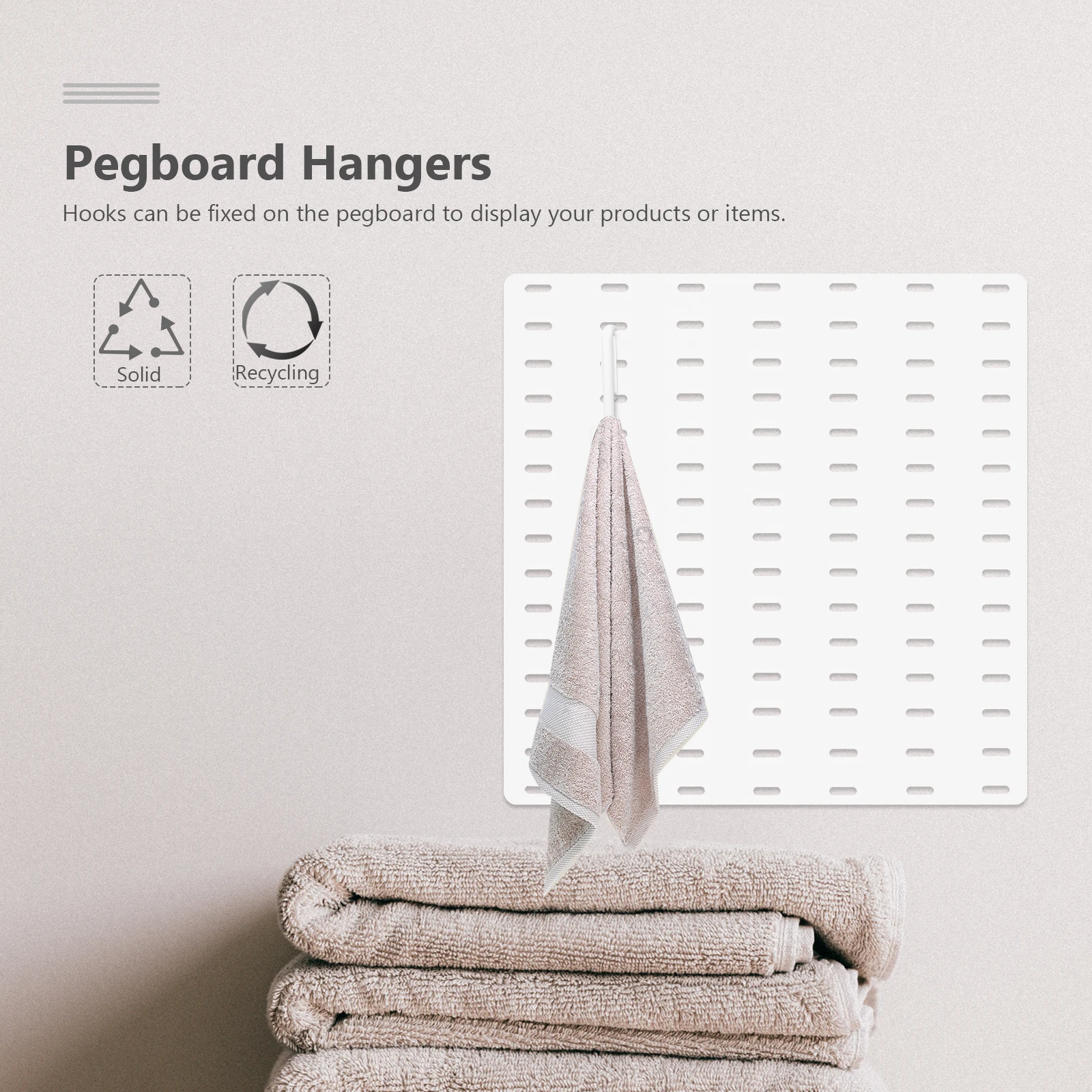 

7pcs Pegboard Hooks Plastic Pegs Supermarket Shelf Display Wall Mounted Heavy Duty Storage Kitchen Bedroom Study Room Organizer