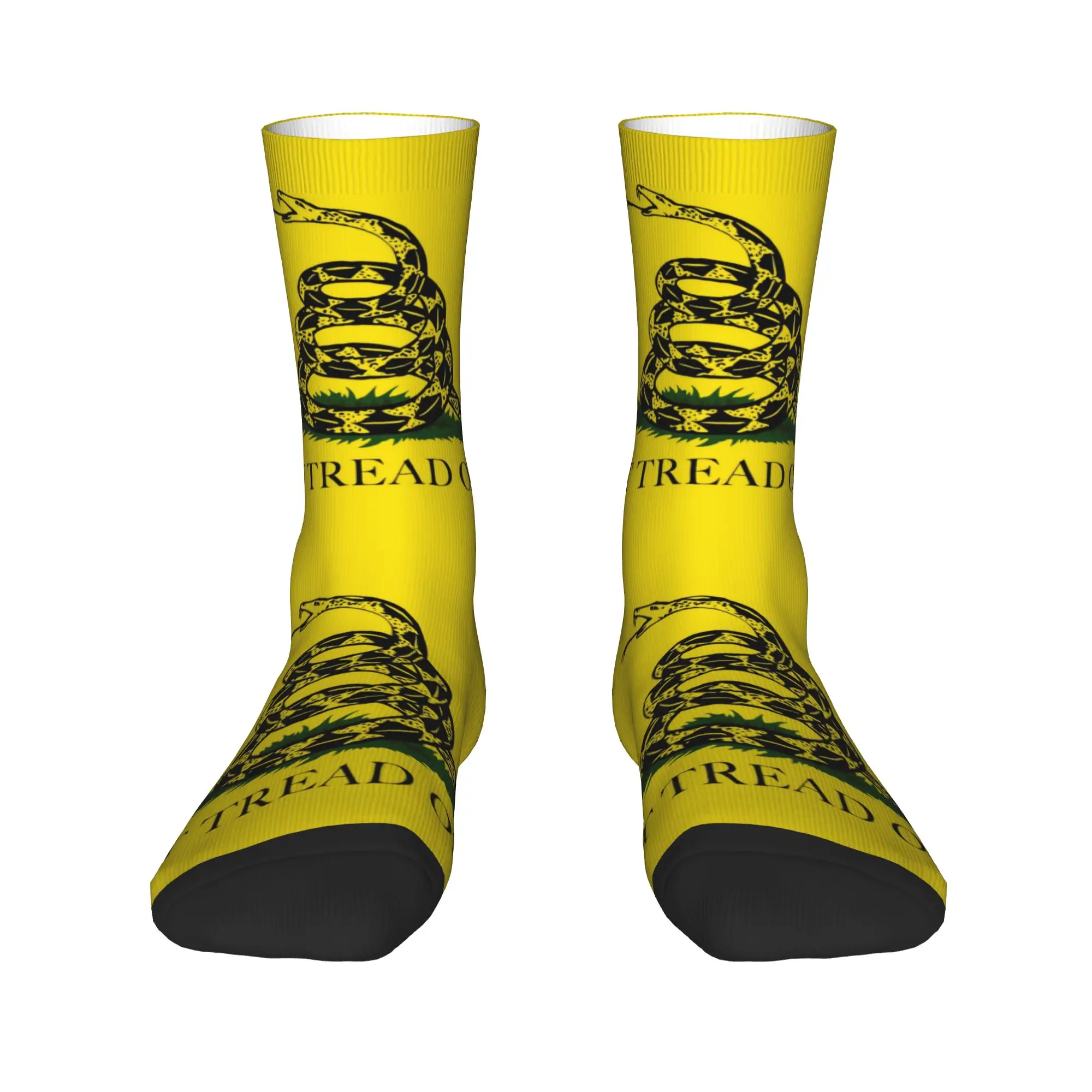 Dont Tread On Me Gadsden Flag Men's Crew Socks Unisex Cool  Spring Summer Autumn Winter Dress Socks