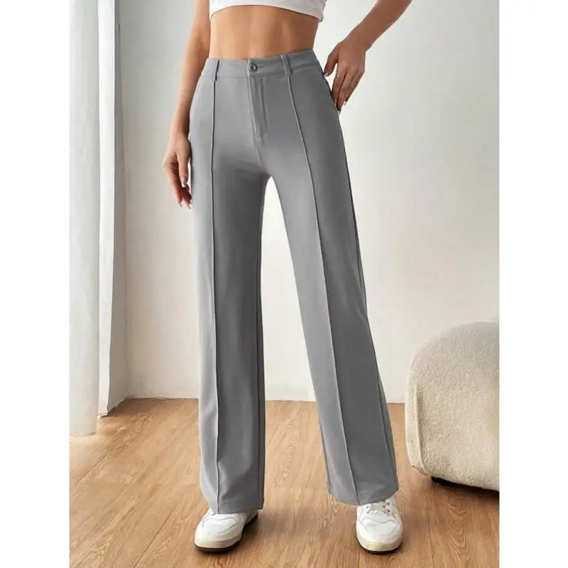 Dames pure kleur broek met rechte pijpen, casual sportkleding, zeven Sve-lengte, herfstseizoen Faion dameskleding