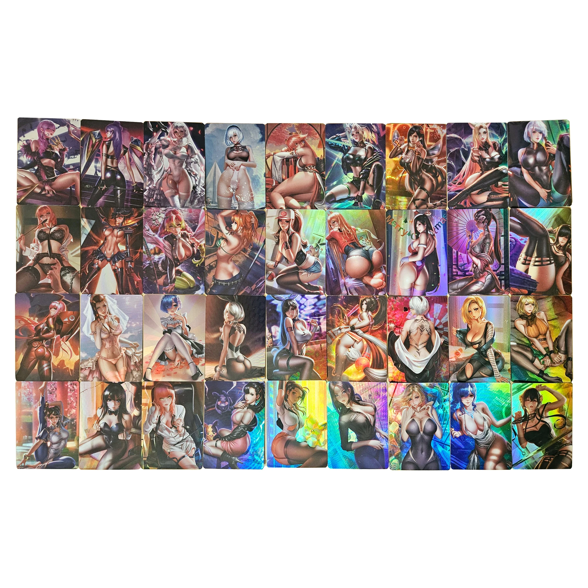 36Pcs/set Diy Goddess Story Acg Makima Rem Tsunade Acg Collection Card Nami Marnie Anime Female Characters Cards Gift Toys