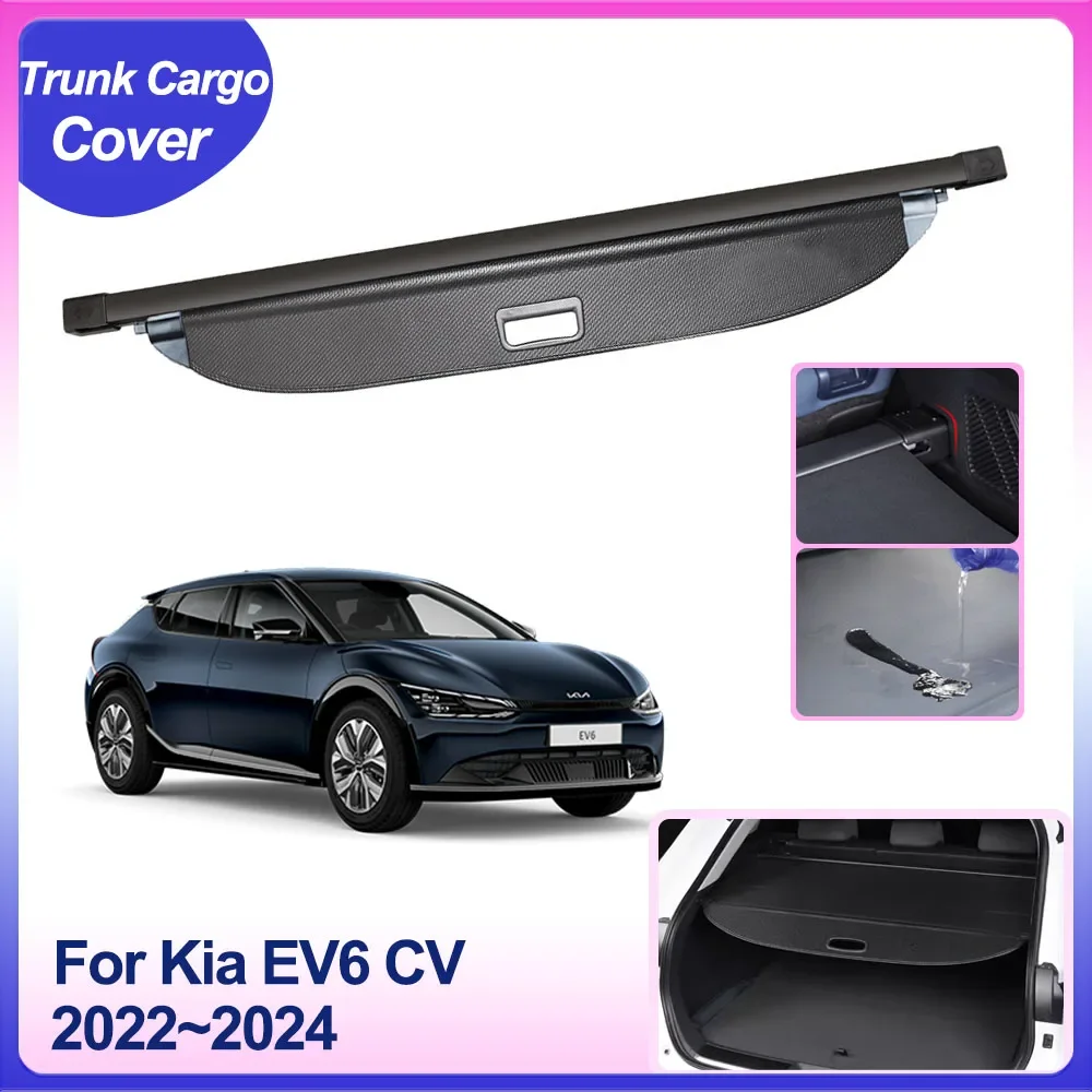 

Trunk Cargo Cover for Kia EV6 CV 2022 2023 2024 Car Rear Privacy Shield Shades Luggage Security Partition Board Auto Accessories