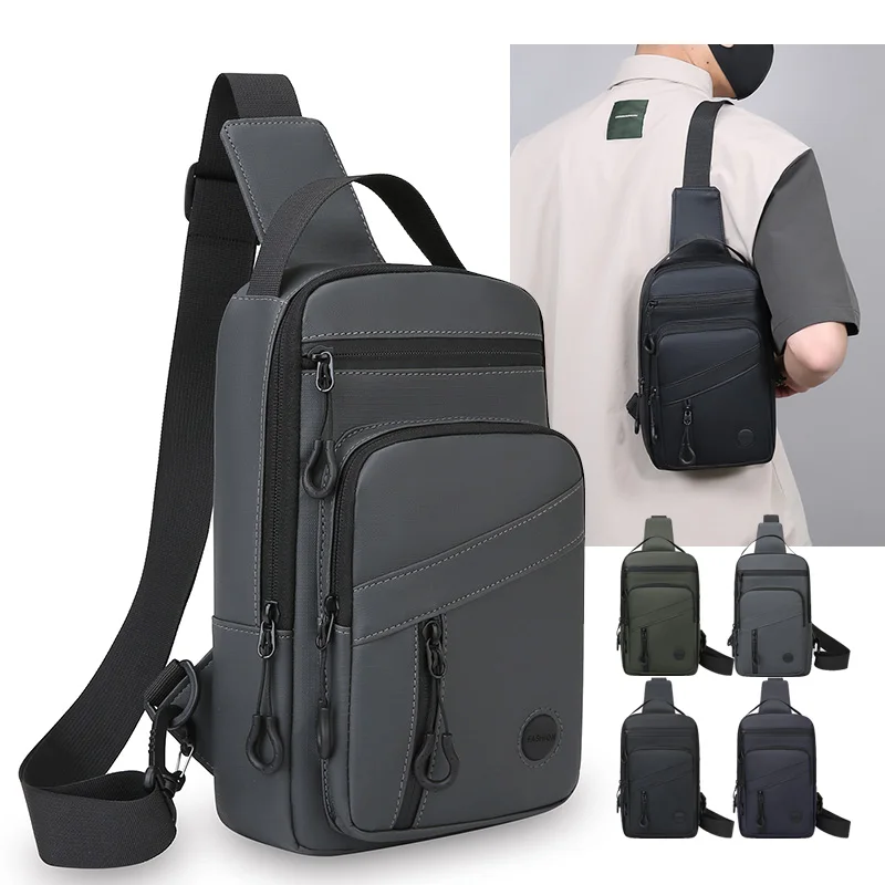 

Men's Multifunctional Chest Bag Crossbody Shoulder Bag Large Capacity Waterproof for Travel Hiking Commuting Daily