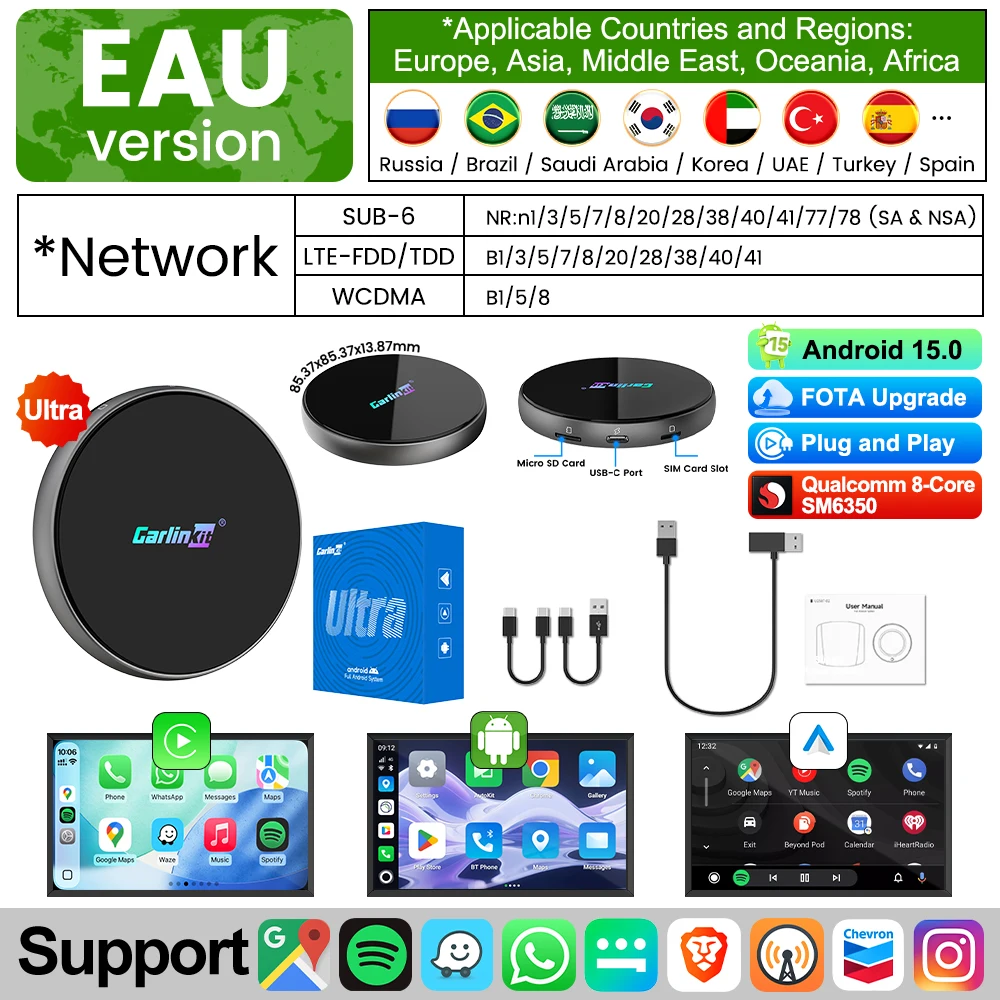 Tbox-Ultra 4 3 CarlinKit Android 15 TV Box 5G/4G LTE SM6350