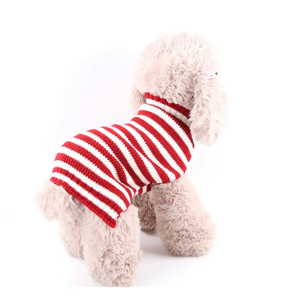

Red and White Stripe Dog Sweater Woolen Size Xl Christmas Party Dog Clothes Outdoor Walking Pet Clothes Pet Sweater