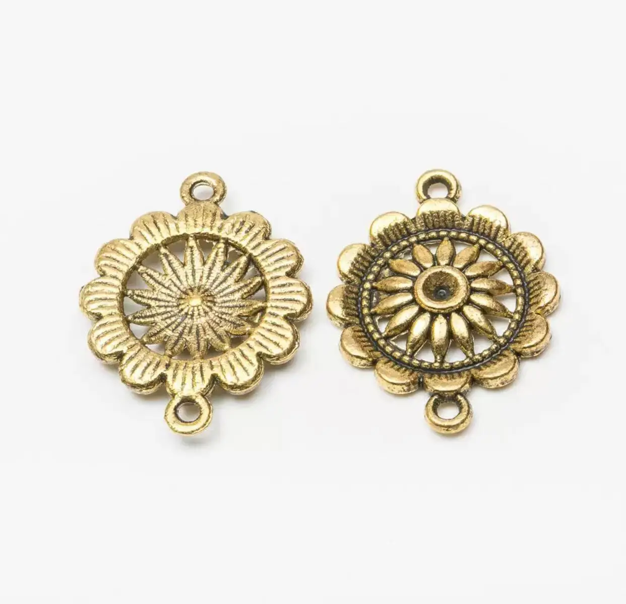 

15pcs 28*21mm Zinc alloy metal Vintage flower design connector for handmade HWL2671