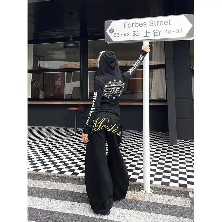 النمط الأمريكي النساء السراويل الشارع الشهير عادية ستار طباعة الرباط Sweatpants الهيب هوب الجاز تنوعا الطابق السراويل