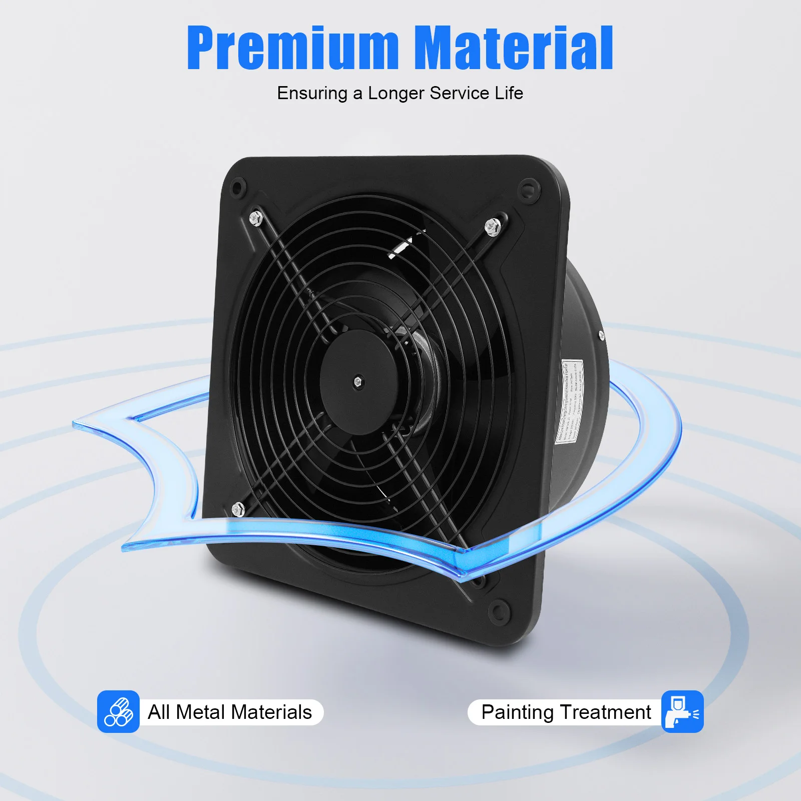 Industrial Wall Extractor Fan, Axial Fan,2850 m³/h Wall Ceiling Extractor Fan for Grow Tents, Hydroponics, Home Use, Ventilation