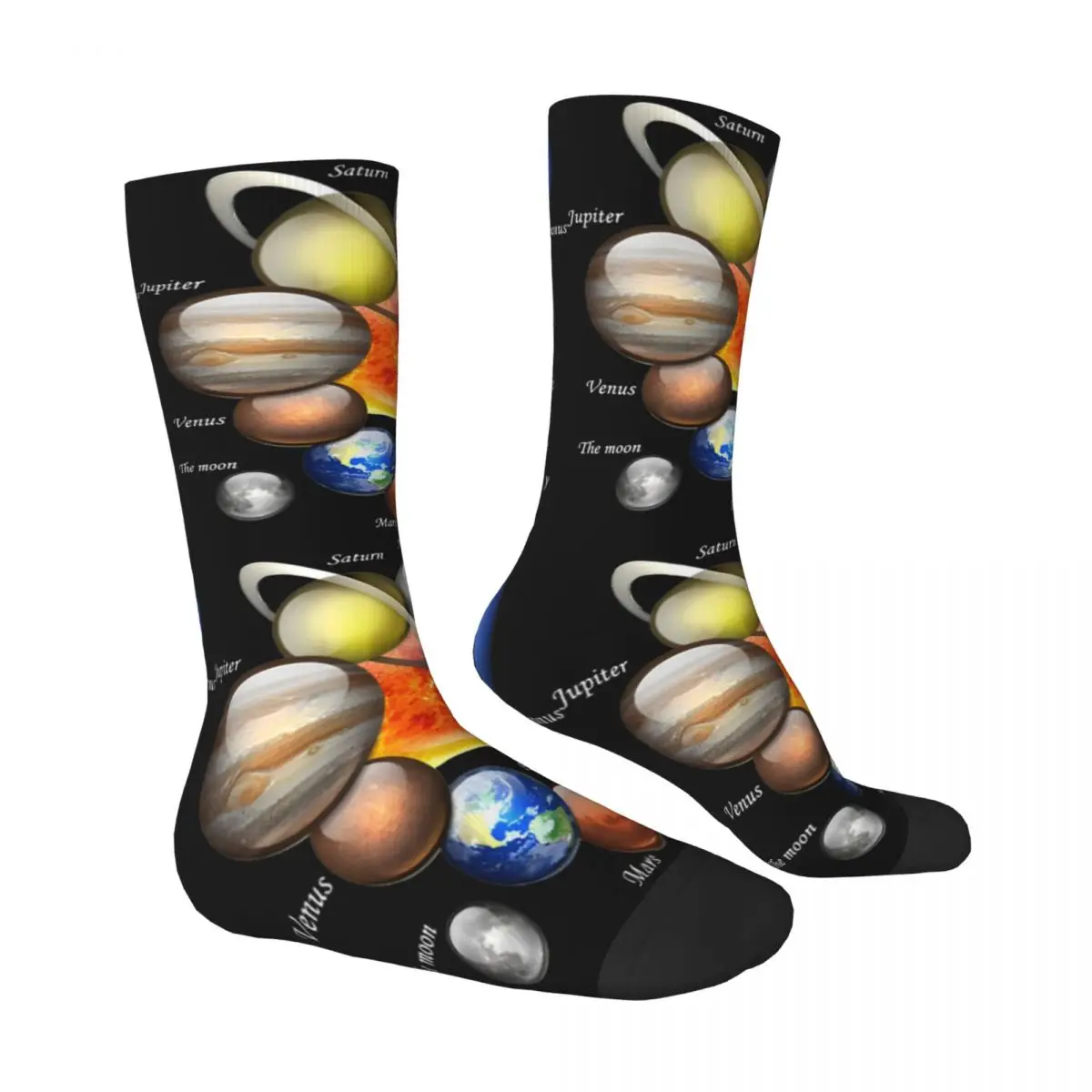 Adults Men Socks Awesome Solar System Space Geeks Stockings Autumn Funny Breathable Socks Printed Running Sports Non Slip Socks