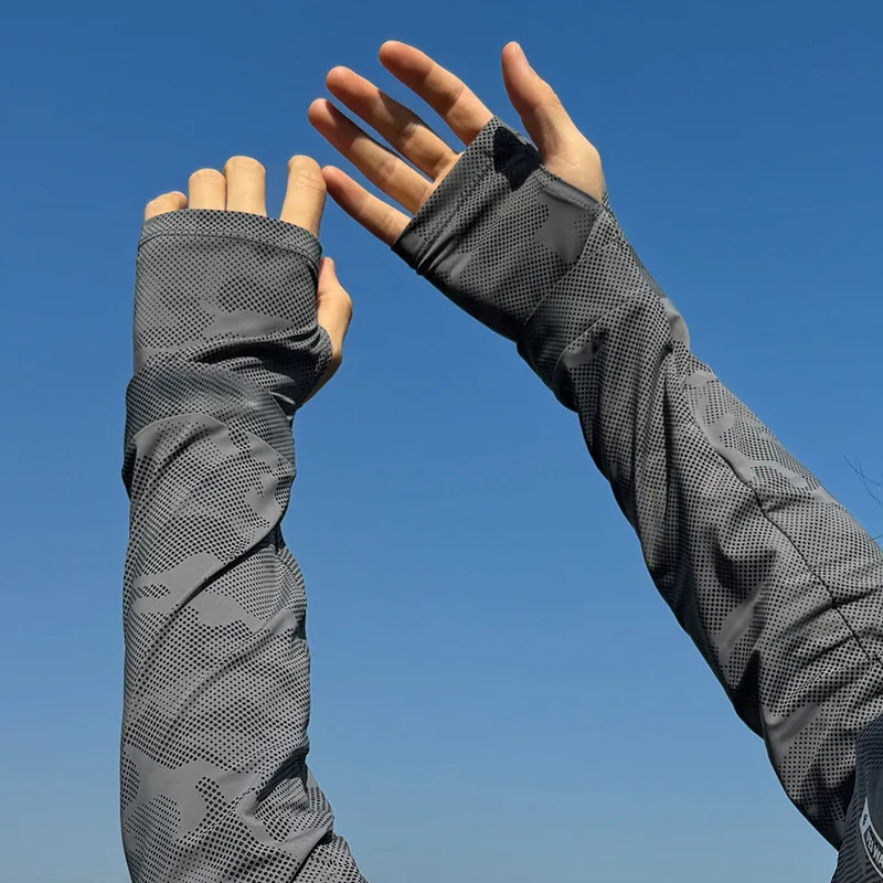 

Summer Cool Sports Cycling Sleeves for Men Cuff Outdoor Fitness Camouflage Glove Women Arm Sleeves Sun Protection Ice Silk Scarf