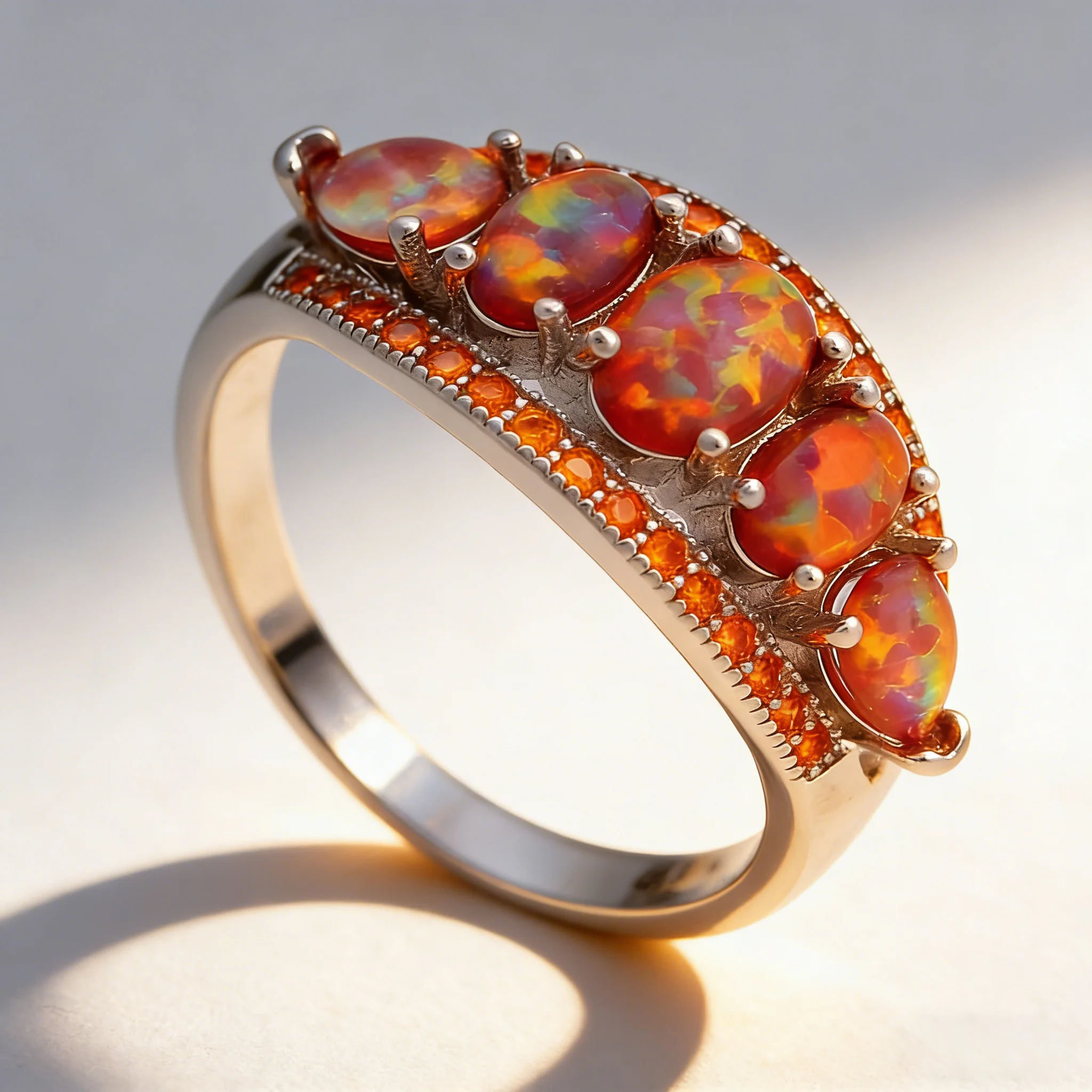 

Элегантный аксессуар для коктейльных нарядов, модное кольцо с цветным опалом и цирконом, покрытое платиной, для женщин, подарок на годовщину или День святого Валентина.