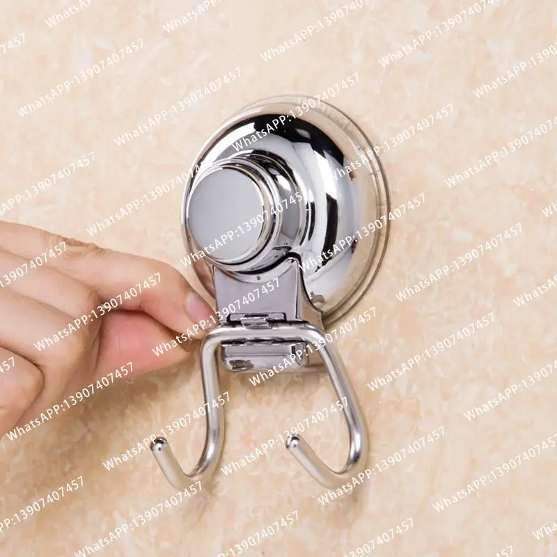 Suction cup hook No need to drill bathroom shower door back coat Strong load-bearing double