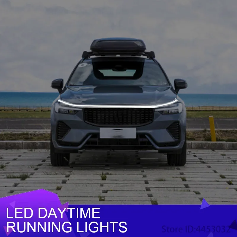 

Для Volvo s60 v60 s90 v90 xc40 DRL сканирование детской капоты автомобиля дневные ходовые светодиодные полосы аксессуары 12 В 1,5 м