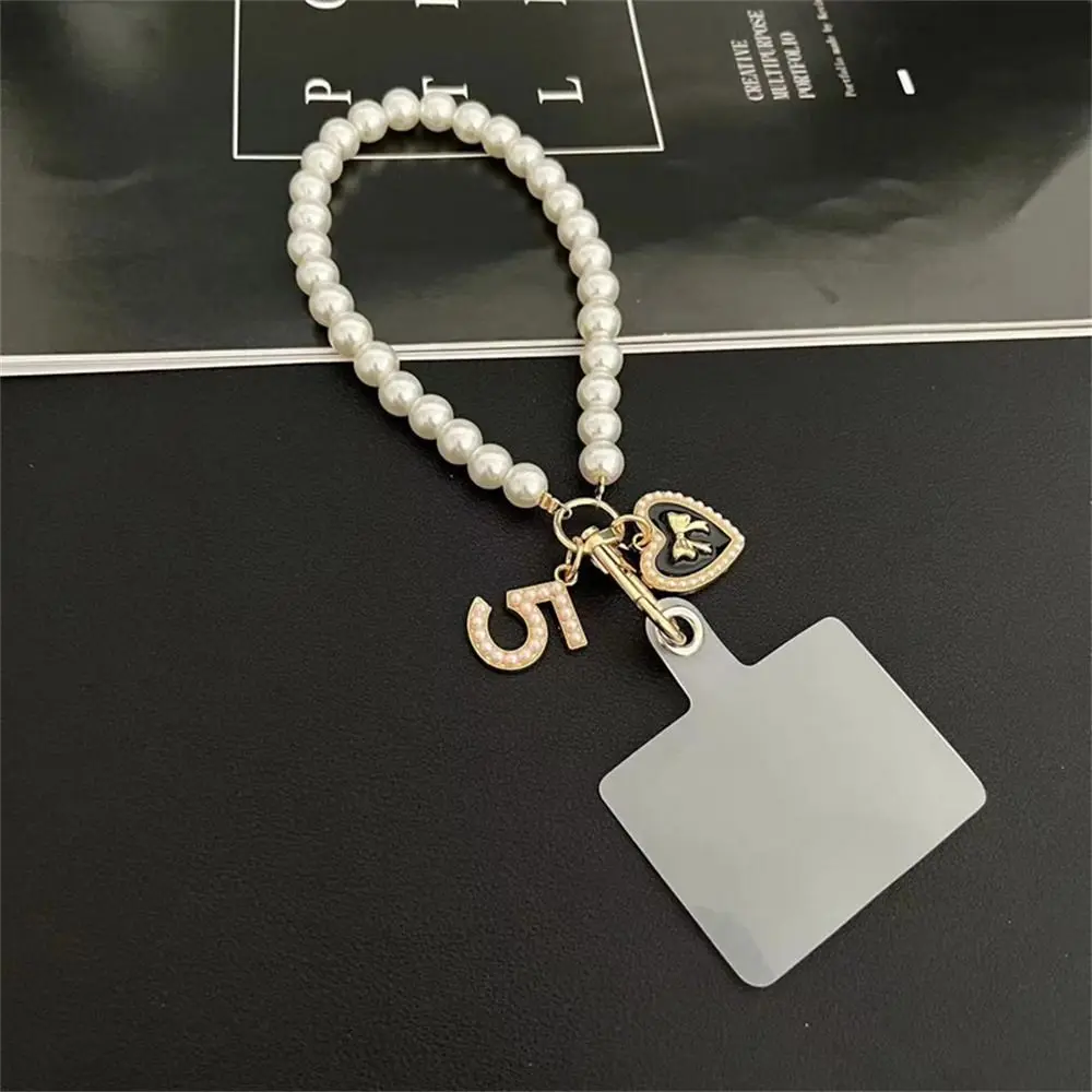 Phone Bracelet Phone Pendant Anti-lost Hand Rope Pearl Lanyard Strap Mobile Phone Lanyard Short Pearl Lanyard Pearl Wrist Strap