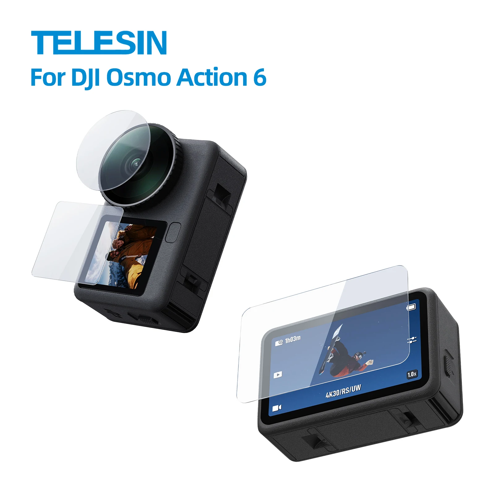 

TELESIN HD Screen Protector for DJI Osmo Action 6 Ultra-Clear Tempered Glass Camera Lens Dustproof Protective Film Accessories