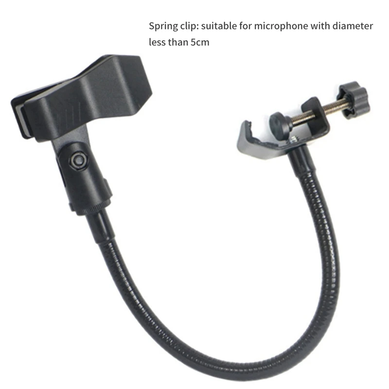 ขาตั้งไมโครโฟน4คอห่านยืดหยุ่นพร้อมที่หนีบตั้งโต๊ะสำหรับสตูดิโอวิทยุกระจายเสียงอุปกรณ์ถ่ายทอดสด