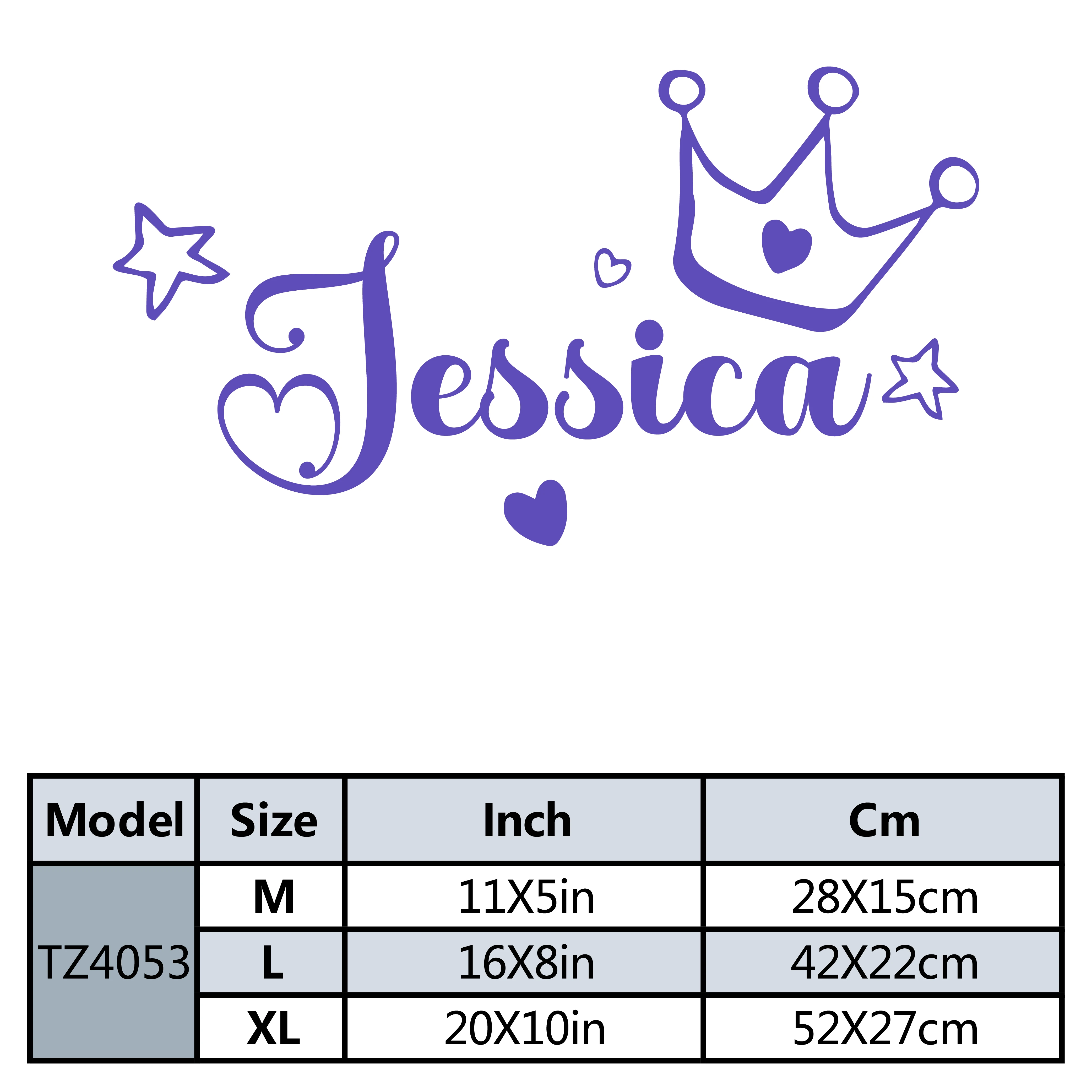 1pc  Personalize Custom Name Crown Decal Removable Vinyl Mural Poster For Toilet stickers Wall Stickers Waterproof Wallpaper