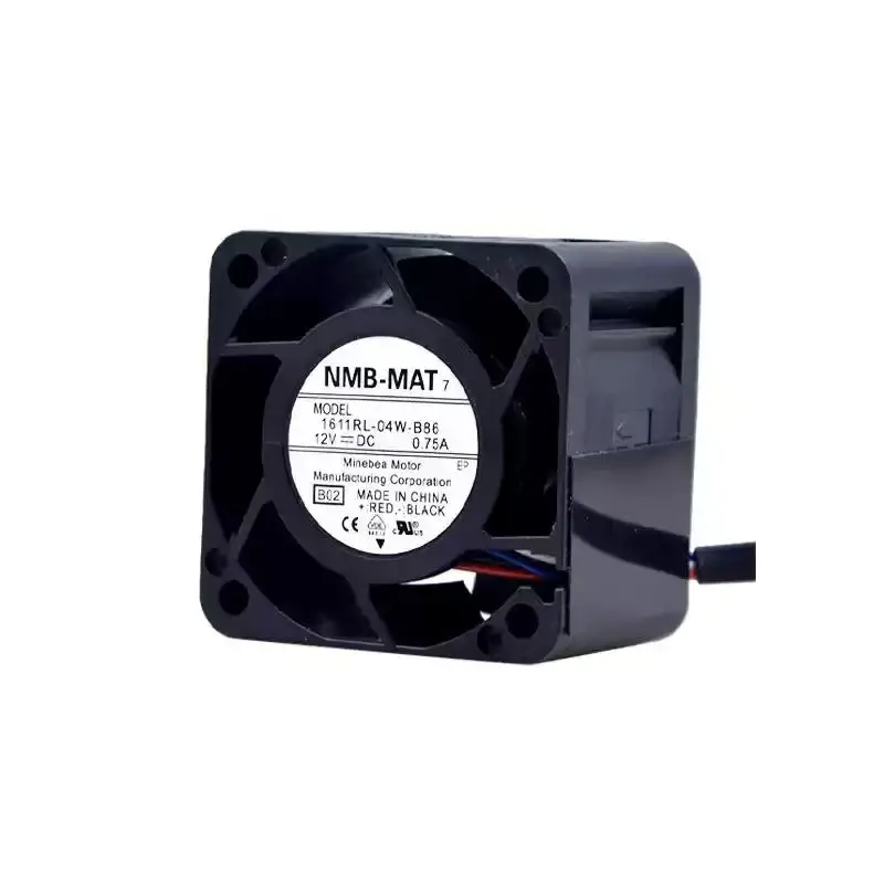 Original For NMB 1611RL-04W-B86 12V 0.75A 4028 40mm Dual Ball Bearing High Speed DC Brushless Server Cooling Fan Radiator