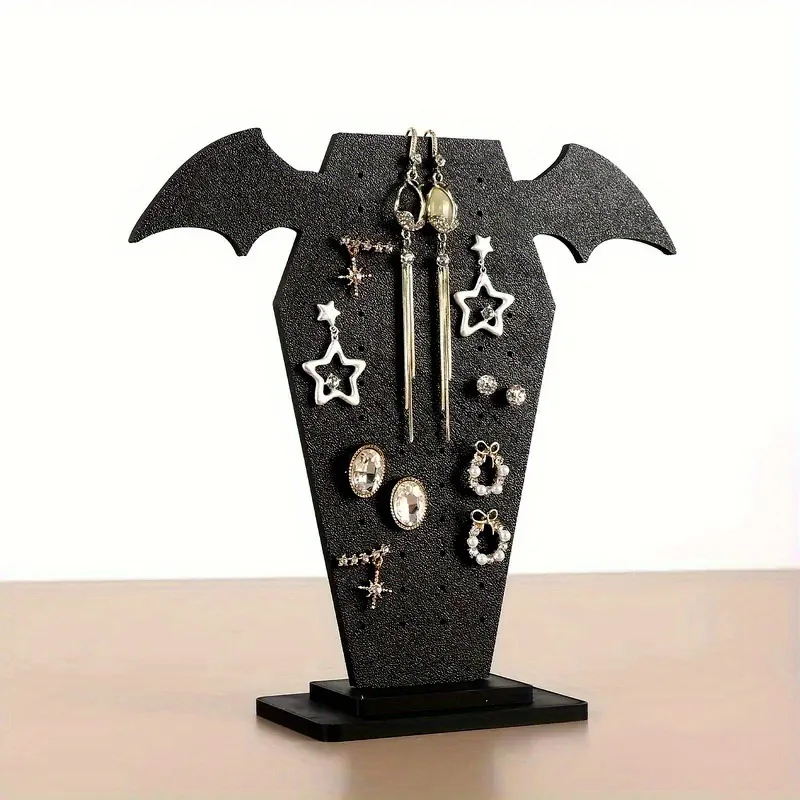 

Gothic Bat Shaped Earring Display Stand 3D Printed Jewelry Display Stand Earring Stand Detachable Design Earring Stand