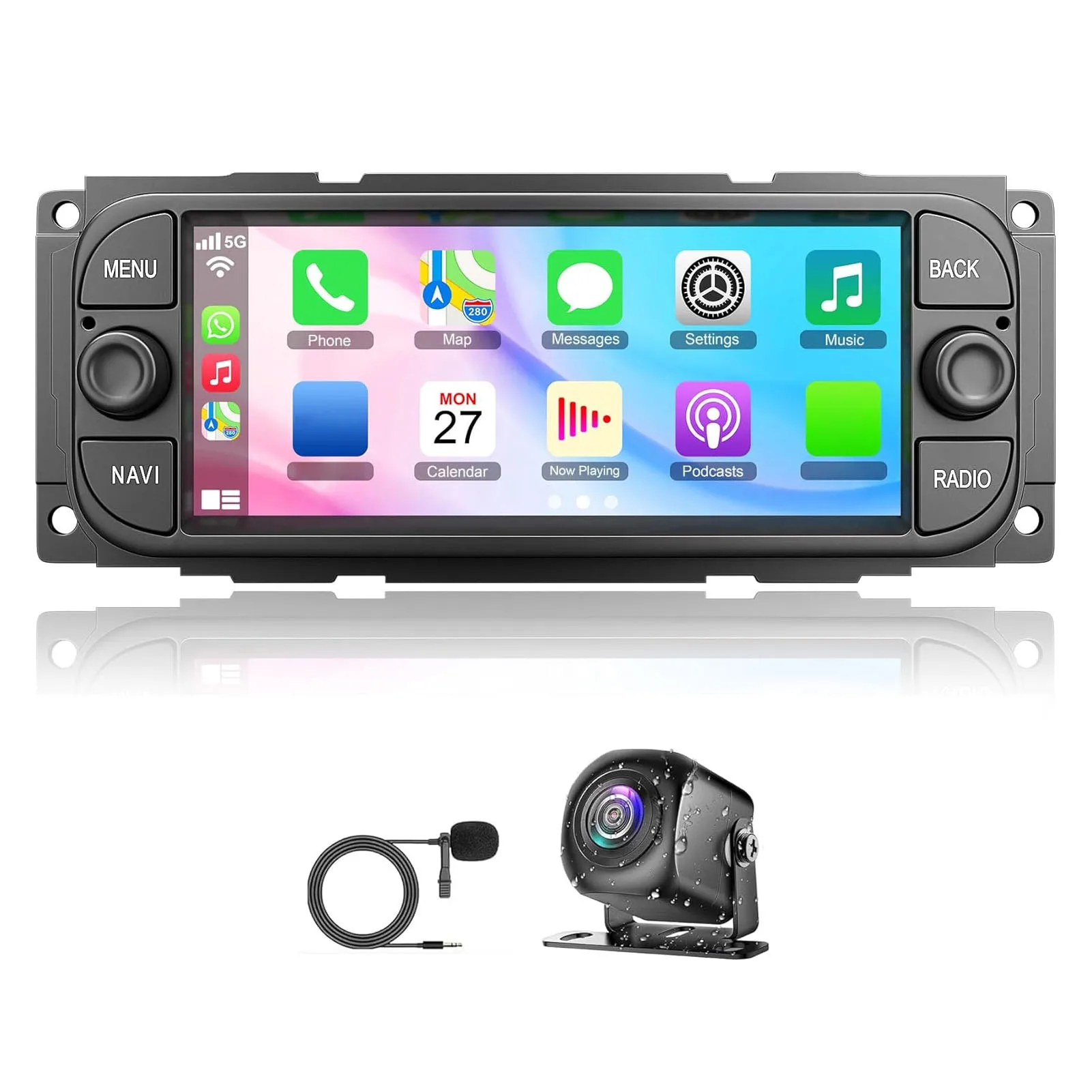 Touchscreen Car Radio 1024x600 Car Radio Split Screen Function 6.86 Inch  Screen Wireless Fidelity Bluetooth for Android 13