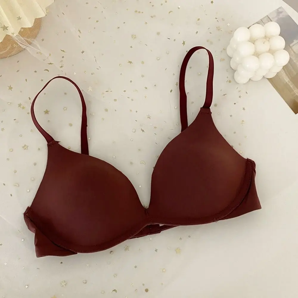 حمالة صدر رافعة قابلة للتعديل بلون سادة، ملابس داخلية مقاومة للصدمات، ملابس داخلية بدون خياطة، حمالة صدر مضادة للترهل للنساء في الصيف