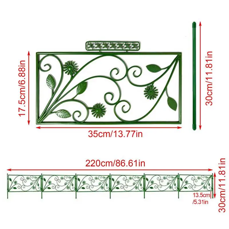 Garden Fence Outdoor Rustproof Landscape Wire Border Folding Patio Fences Flower Bed Fencing Barrier Garden Decorative