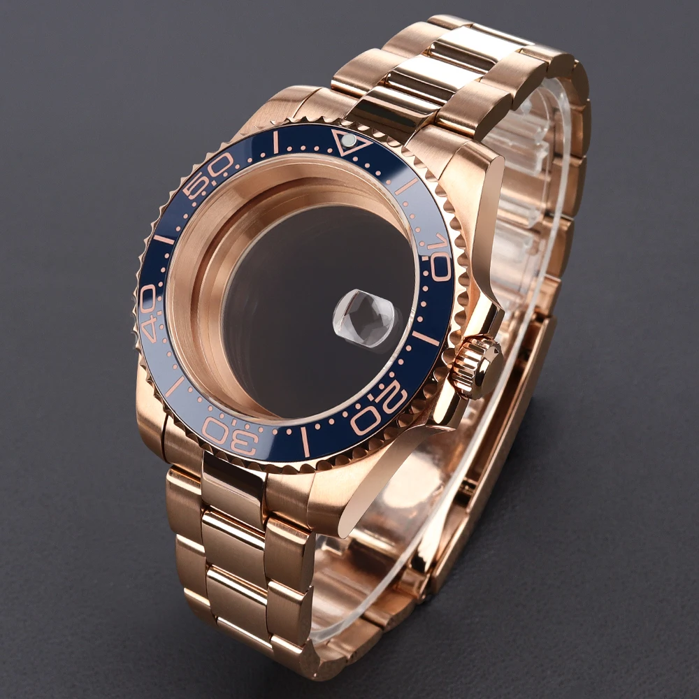 

40mm Watch Case WatchBand Top Waterproof Sapphire Crystal Part For SUB GMT NH34 NH35 NH36NH38 8215 ETA2824 Movement High Quality