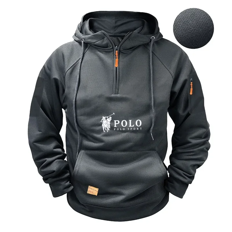 

New Autumn and Winter Men's Printed Zipper Drawstring Hoodie, a Long-sleeved Casual, Sporty and Fashionable Pullover for Men