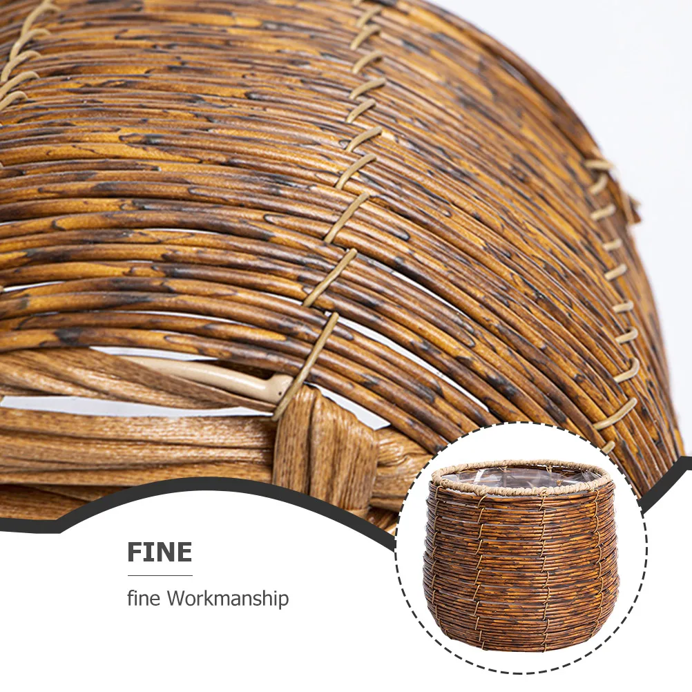 

1pc Rattan Woven Basket Fruit Storage Container Bread Baskets Kitchen Countertop Plant Decorative Box Storage Sundries Organizer