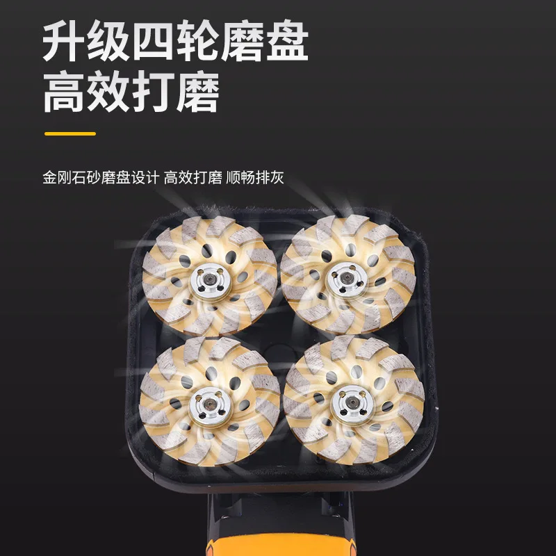 3800W Handheld Rough Grinder Dust-free Plasterer Long Rod Polishing Floor Grinder Concrete Grinding Machine