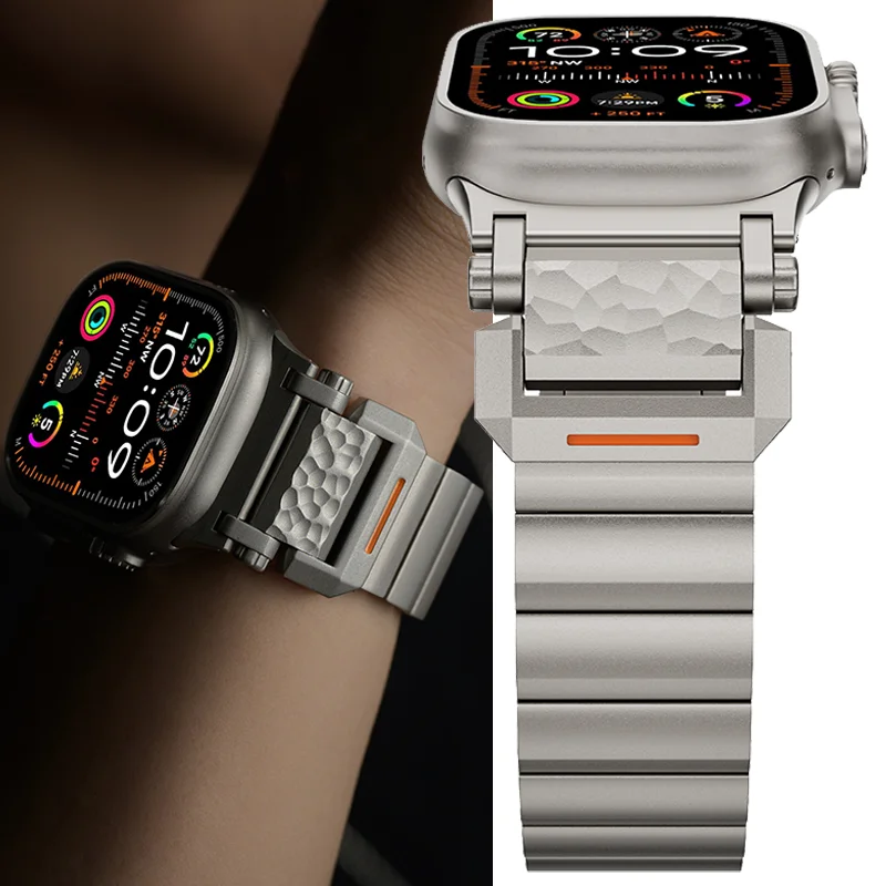 Titanium Business Men Strap for Apple Watch Ultra 3/2/1 49mm Series 11 10 9 8 7 6 Metal Band for iWatch 46mm 45mm 44mm Correa