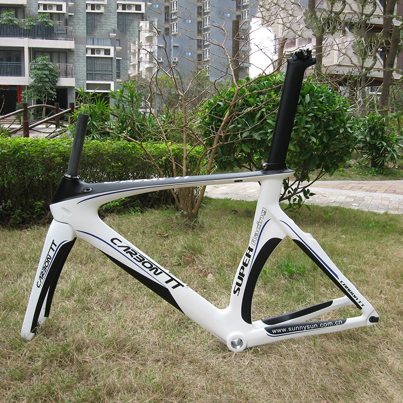 

Naturefly White Carbon Triathlon Bicycle Frame Time Trial Bike Frame TT Cycle Frameset