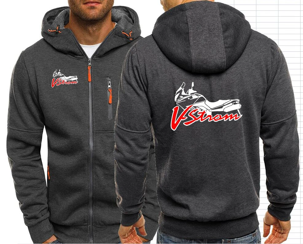 VStrom DL 650 Motorcycle Motorsport Team _Suzukies_ Men\'s Jackets Hooded Coats Zipper Sweatshirts Male F1 Clothing Outerwear