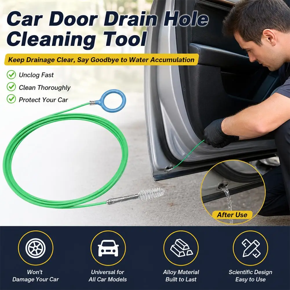 2、3m/5m Car Drain Dredge Cleaning Brush Auto Sunroof Drain Hole Clog Brush Long Hoses Cleaning Tool Universal Drain Pipe Cleaner