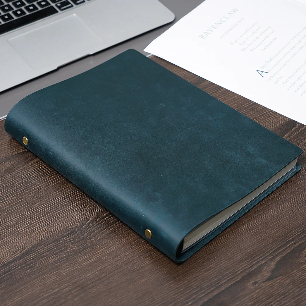 B5 Loose-leaf Cowhide Notebook Retro Handmade Top Layer Cowhide 9-hole Thickened Sketchbook Diary to Send Friends as a Gift Note