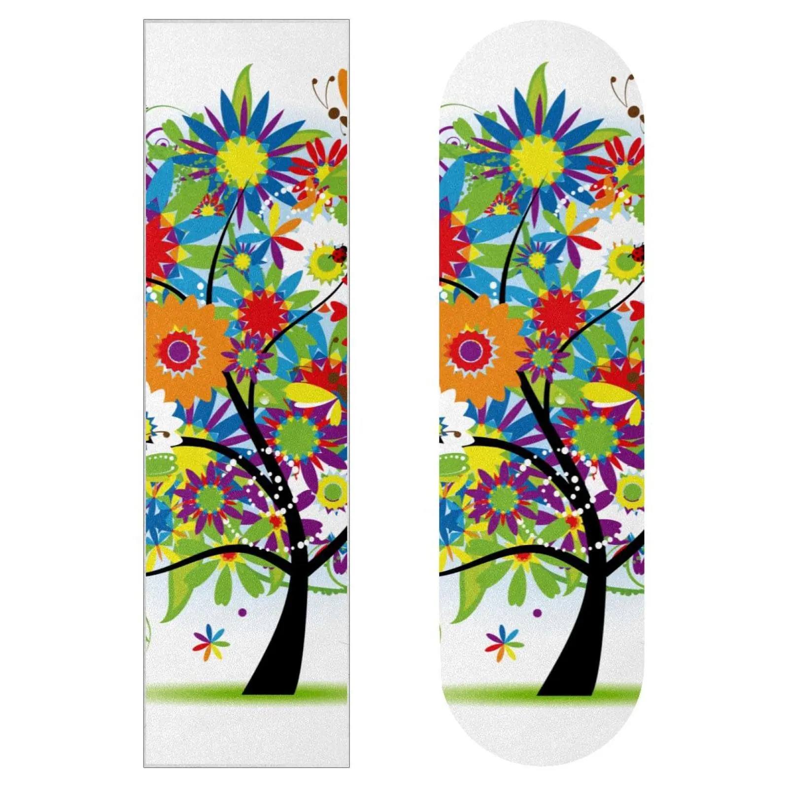 Autumn Forest Tree Skateboard Grip Tape,Cool Design Longboard Griptape Sandpaper for Rollerboard,Waterproof Scooter Grip Tape