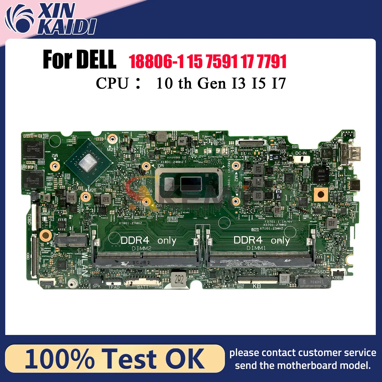

Материнская плата для ноутбука Dell Inspiron 15 7591 17 7791 18806-1 с процессором i5 i7 CN-0850TM 0D0JY6 0850TM, 100% полное тестирование