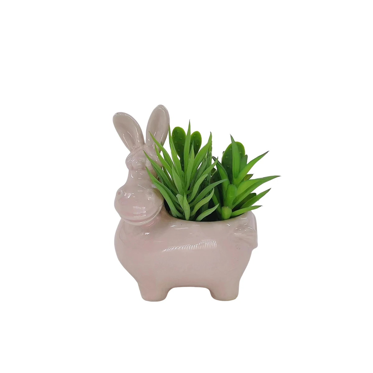 Succulents Plants Potted Artificial Succulent Cute Animal Donkey Ceramic Flowerpot Fake Plant Desktop Balcony Home Decoration