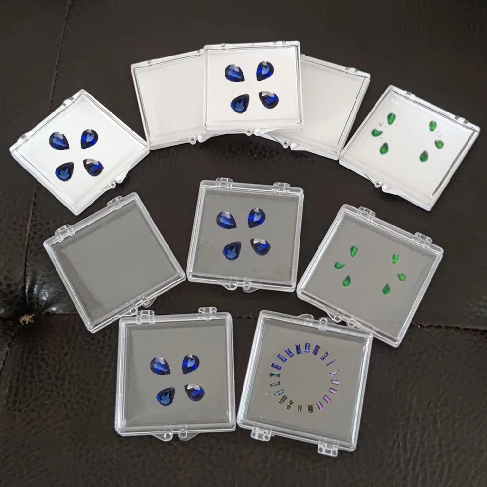 10 قطعة صندوق تخزين الأحجار الكريمة العائمة جوهرة عرض المنظم واضح لاصق فضفاض الماس حجر الزركون تشيكوسلوفاكيا صناديق تغليف المجوهرات