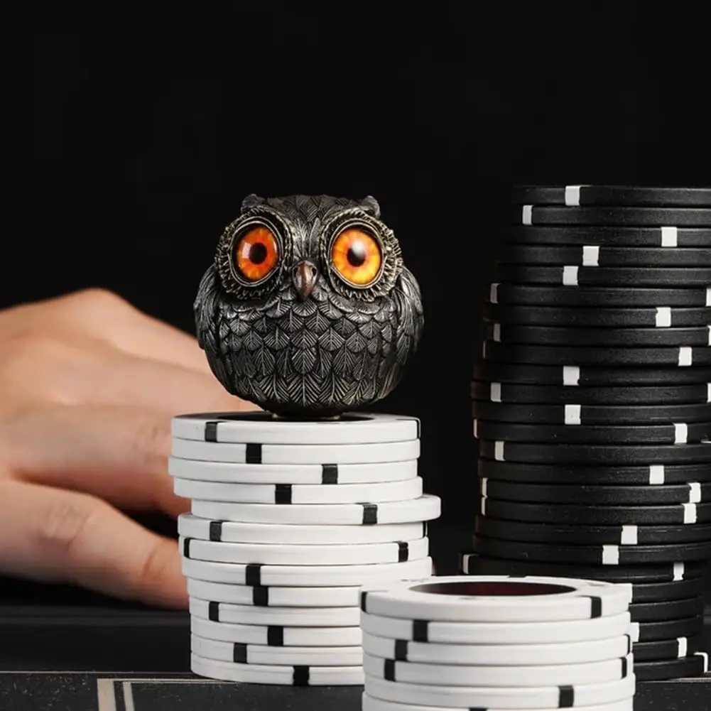 Lucky Owl Guardian Statue Owl Beads Ornaments Decor Resin Realistic Animal Statues Sculpture Home Decor mini Owl Nordic Decor view 3