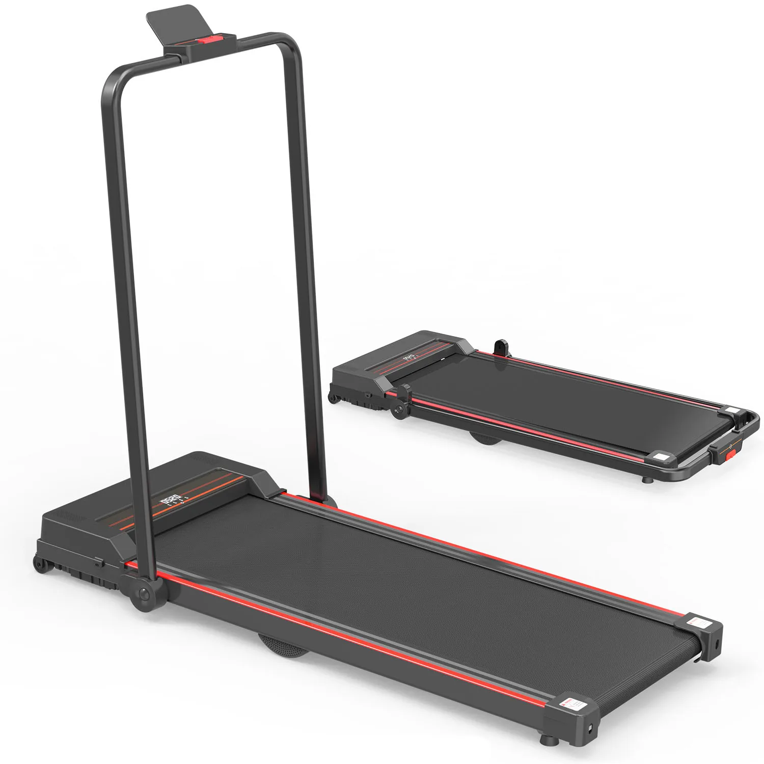 Treadmills for Home and Office, 2 in 1 Folding Under Desk Walking Pad with Table Holder, LED Display, 12 Programs