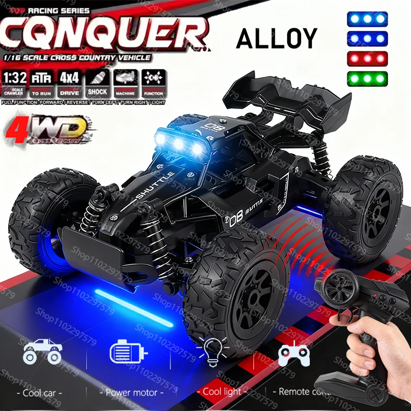 سبيكة 1:32 20KM/H RC سيارة مع مصباح ليد 2.4G نموذج 2WD عالية السرعة على الطرق الوعرة التحكم عن بعد تسلق السيارة في الهواء الطلق سيارة الانجراف لعبة #1