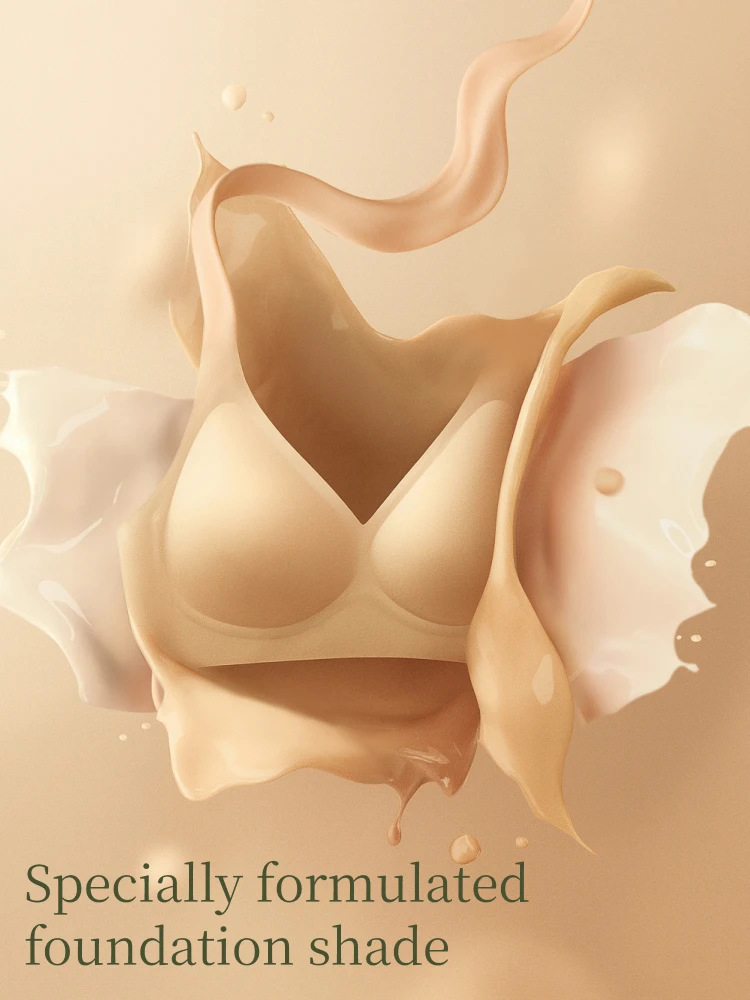 

SUJIIN Summer Seamless Padded Bras for Women Sexy Push Up Wireless Supportive Bra Solid Daily Fixed Cup Smooth Bra Tops MX208